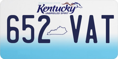 KY license plate 652VAT
