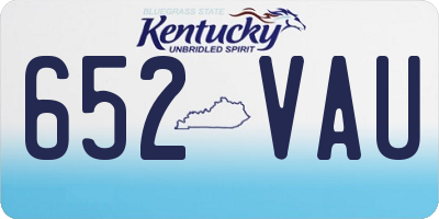 KY license plate 652VAU