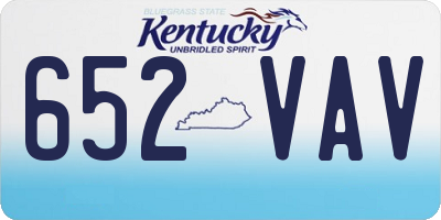 KY license plate 652VAV