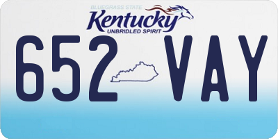 KY license plate 652VAY