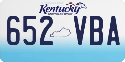 KY license plate 652VBA