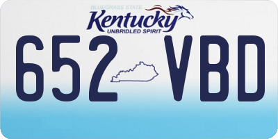 KY license plate 652VBD