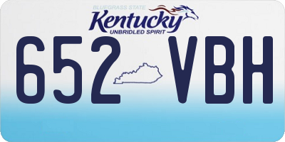 KY license plate 652VBH