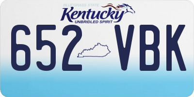 KY license plate 652VBK