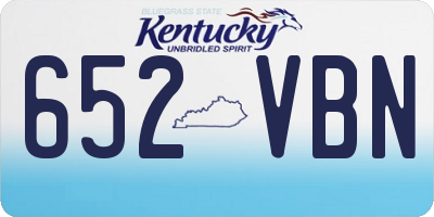 KY license plate 652VBN
