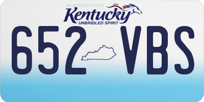 KY license plate 652VBS