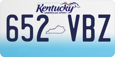 KY license plate 652VBZ