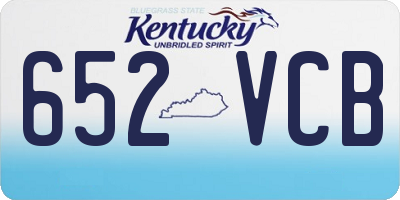 KY license plate 652VCB