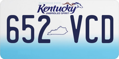 KY license plate 652VCD