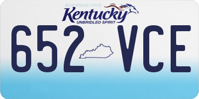 KY license plate 652VCE