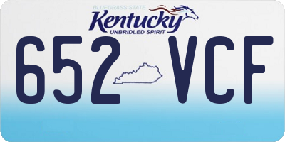KY license plate 652VCF