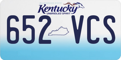 KY license plate 652VCS