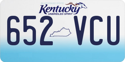 KY license plate 652VCU