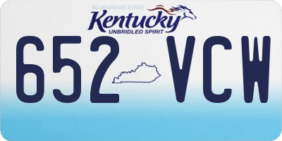 KY license plate 652VCW