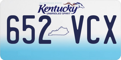 KY license plate 652VCX