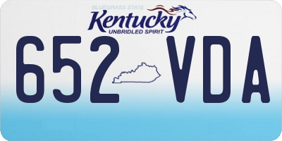 KY license plate 652VDA
