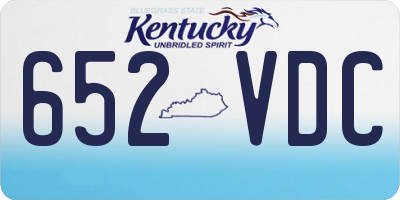 KY license plate 652VDC