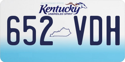 KY license plate 652VDH