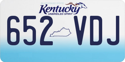 KY license plate 652VDJ