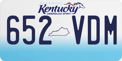 KY license plate 652VDM