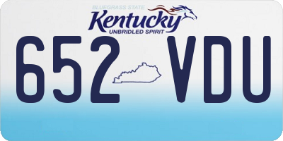 KY license plate 652VDU