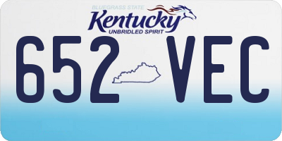 KY license plate 652VEC