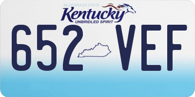 KY license plate 652VEF