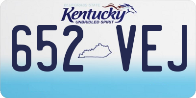 KY license plate 652VEJ