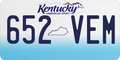 KY license plate 652VEM