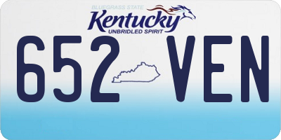 KY license plate 652VEN