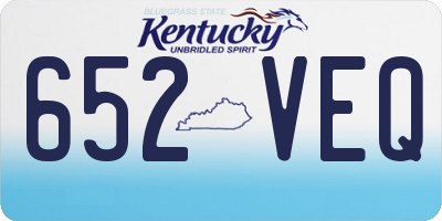 KY license plate 652VEQ