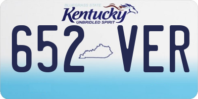 KY license plate 652VER