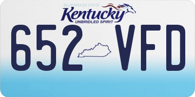 KY license plate 652VFD