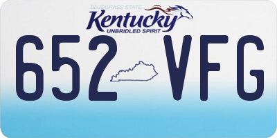 KY license plate 652VFG