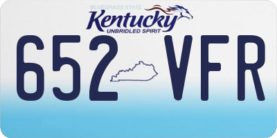 KY license plate 652VFR