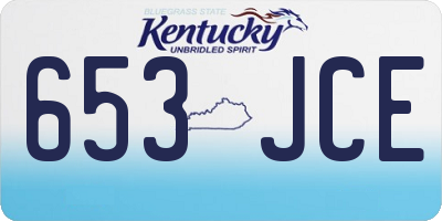 KY license plate 653JCE