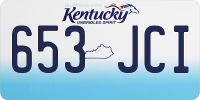 KY license plate 653JCI