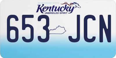 KY license plate 653JCN