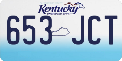 KY license plate 653JCT