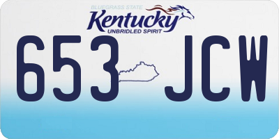 KY license plate 653JCW