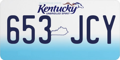 KY license plate 653JCY