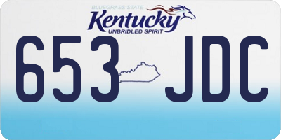 KY license plate 653JDC