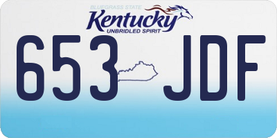 KY license plate 653JDF