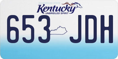 KY license plate 653JDH