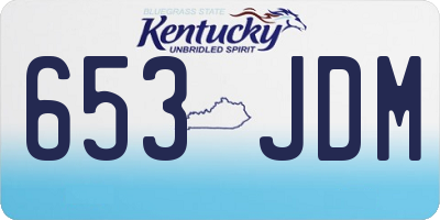 KY license plate 653JDM