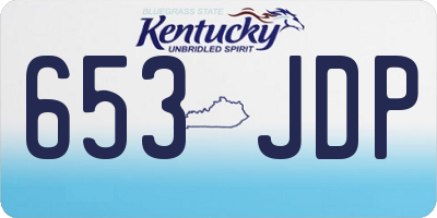 KY license plate 653JDP