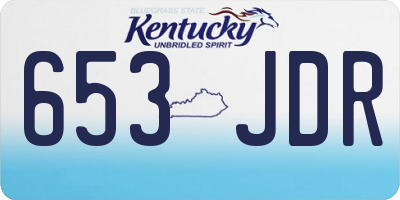 KY license plate 653JDR