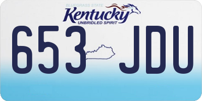 KY license plate 653JDU