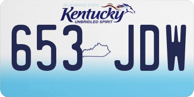 KY license plate 653JDW