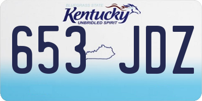 KY license plate 653JDZ